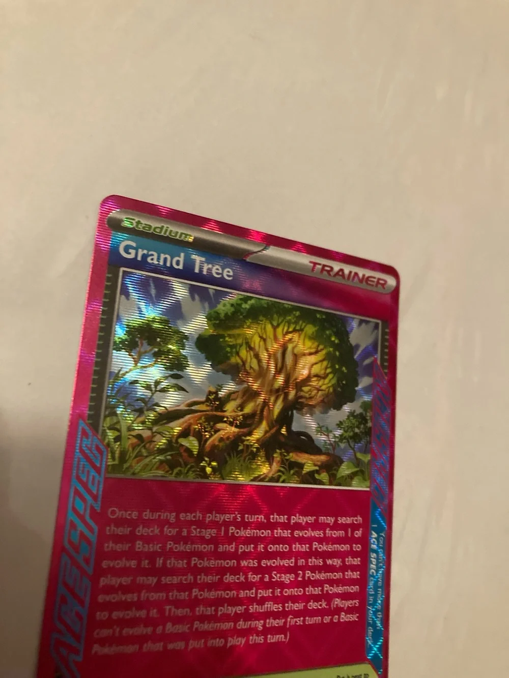 Pokemon Grand Tree Trainer Card Pink Foil